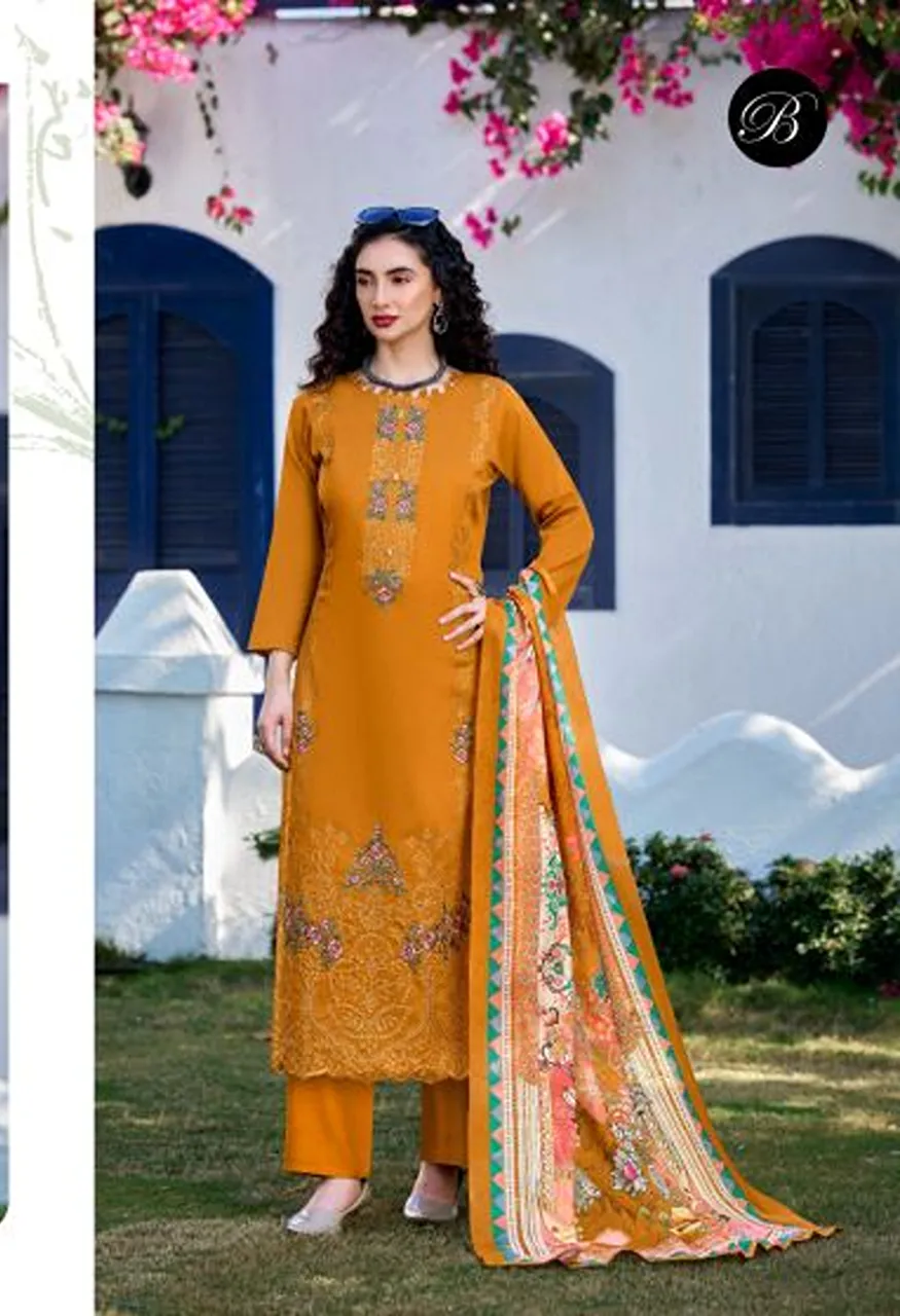 Belliza Zarqash Vol 15 Jam Cotton With Embroidered Dress Material Catalog — Wholesale Salwar Suits, Belliza Designer wholesale from Surat — Photo 4