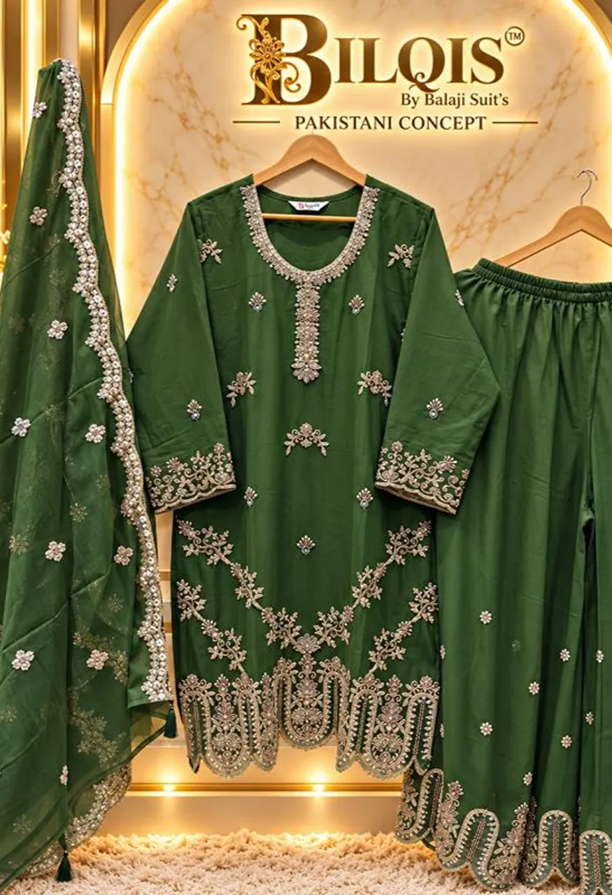 Bilqis B 293 A To D Chiffon Beads Embroidered Salwar Kameez Catalog — Wholesale Salwar Suits, Bilqis wholesale from Surat — view 7