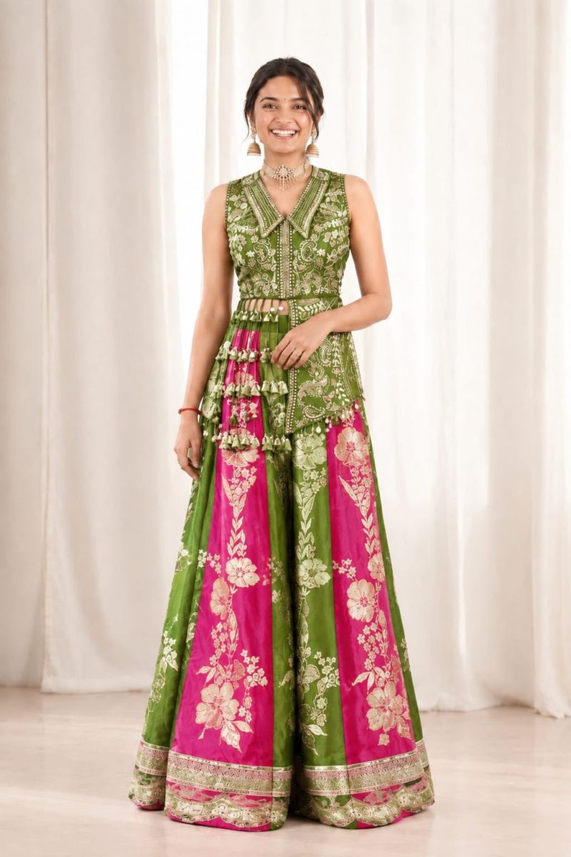 Bt 7172 Satin Digital Printed Sequence Worked Indo Western Collection