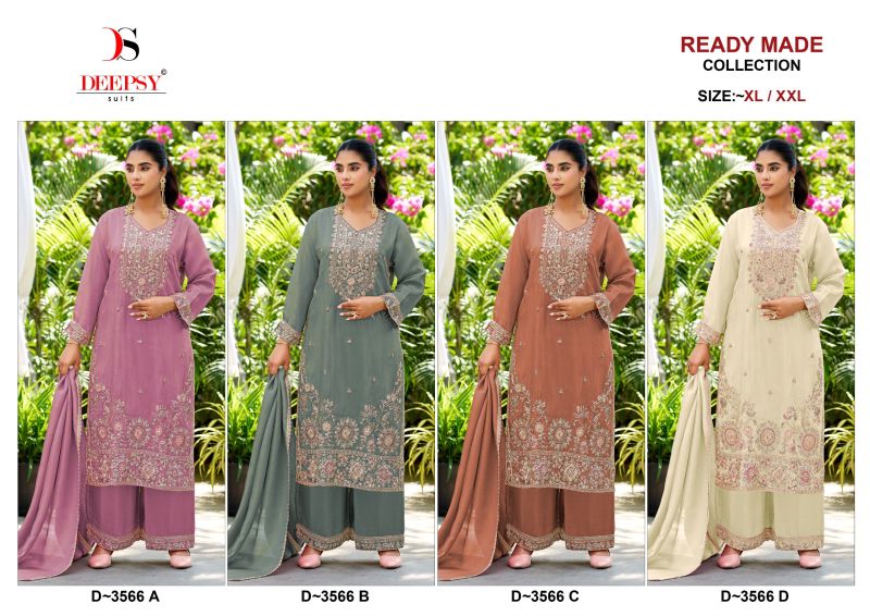 Deepsy D 3566 A To D Readymade Viscose Tissue Silk Beats Work Salwar Kameez Catalog — Wholesale Salwar Suits, Deepsy Suit wholesale from Surat — Photo 5