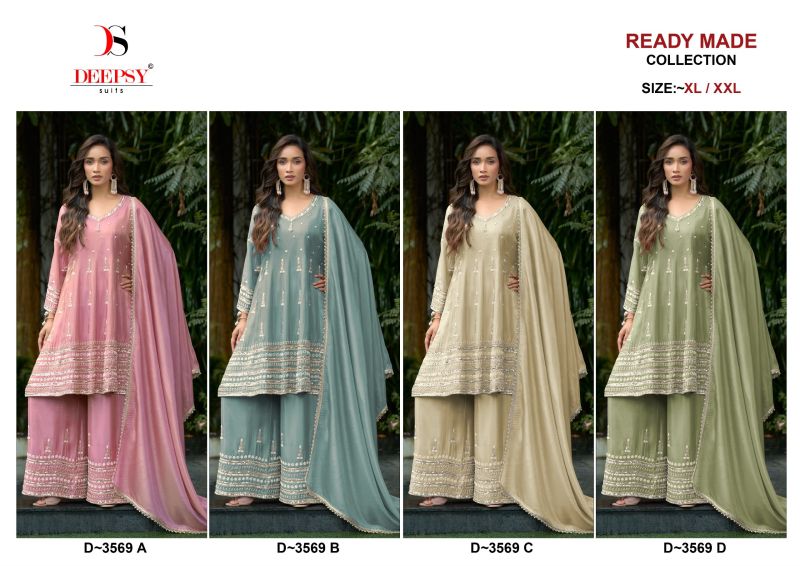 Deepsy D 3569 A To D Readymade Viscose Tissue Silk Beats Work Salwar Kameez — Wholesale Salwar Suits, Deepsy Suit wholesale from Surat — Photo 5