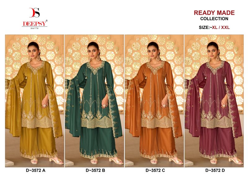 Deepsy D 3572 A To D Readymade Viscose Tissue Silk Beats Work Salwar Kameez Catalog — Wholesale Salwar Suits, Deepsy Suit wholesale from Surat — view 5