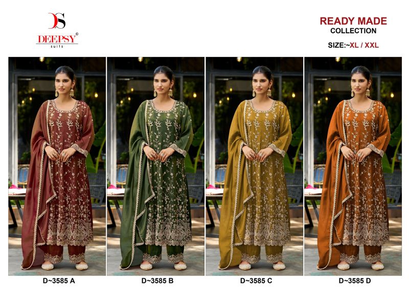 Deepsy D 3585 A To D Readymade Viscose Tissue Silk Beats Work Salwar Kameez Catalog — Wholesale Salwar Suits, Deepsy Suit wholesale from Surat — Photo 5