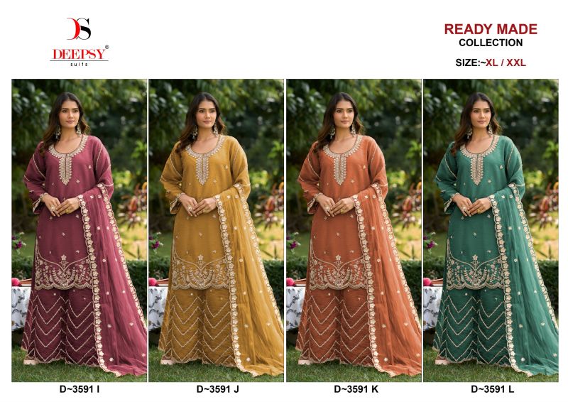 Deepsy D 3591 I To L Readymade Viscose Tissue Silk Beads Work Salwar Kameez Catalog — Wholesale Salwar Suits, Deepsy Suit wholesale from Surat — Photo 5