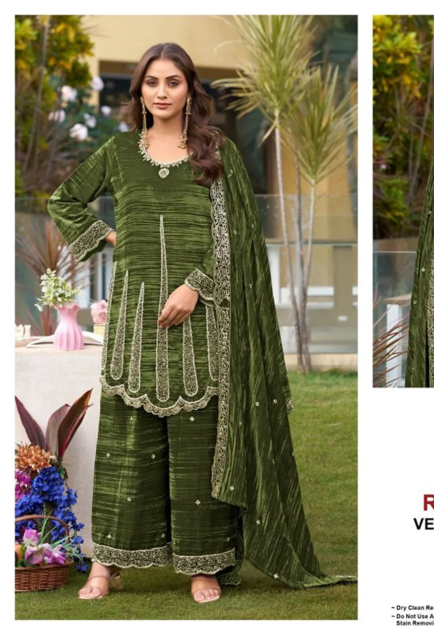 Deepsy D 3600 A To D Readymade Crush Velvet Beats Work Salwar Kameez Catalog — Wholesale Salwar Suits, Deepsy Suit wholesale from Surat — Photo 2