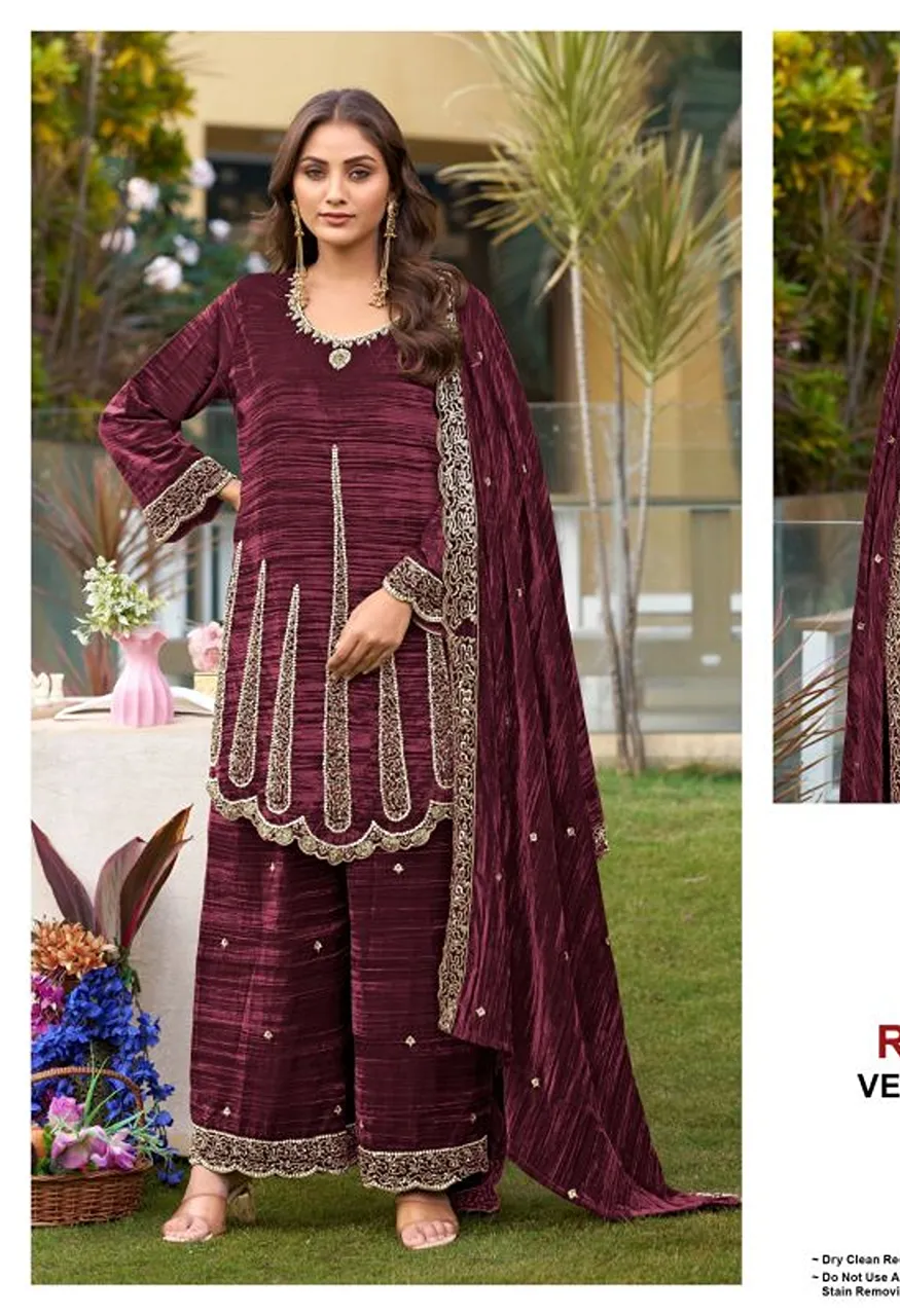 Deepsy D 3600 A To D Readymade Crush Velvet Beats Work Salwar Kameez Catalog — Wholesale Salwar Suits, Deepsy Suit wholesale from Surat — Photo 4