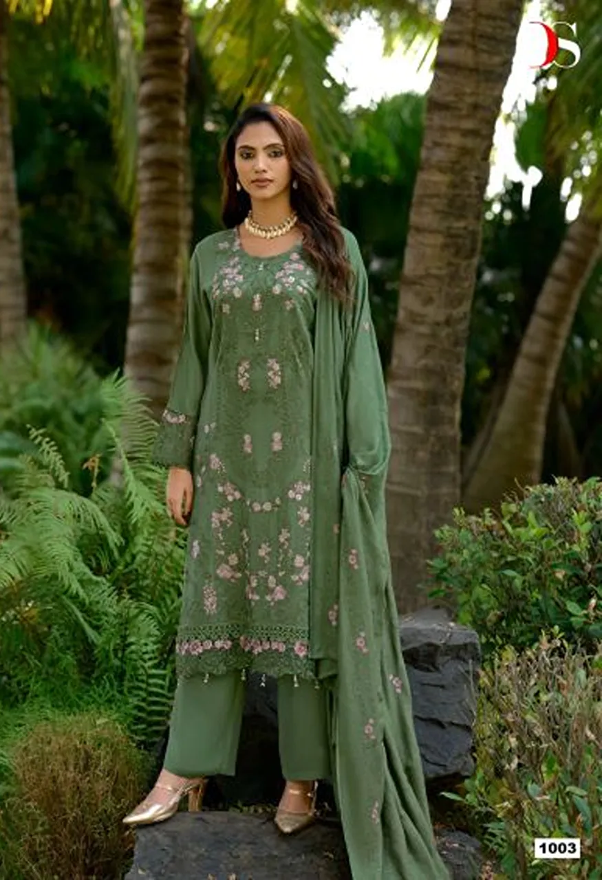Deepsy Elaf Pashmina Vol 1 Pakistani Viscose Pashmina Embroidered Salwar Kameez Catalog — Wholesale Salwar Suits, Deepsy Suit wholesale from Surat — Photo 3