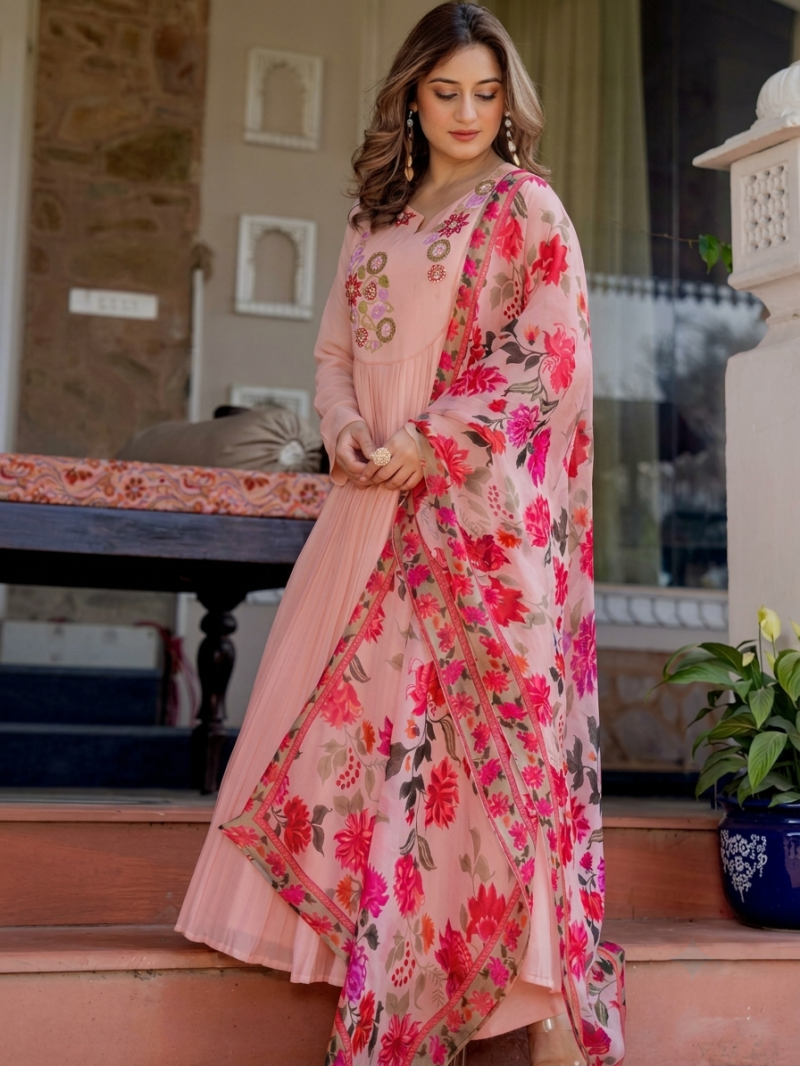 Dhruvi 460 New Wholesale Viscose Embroidery Kurti With Bottom Dupatta Catalog — Wholesale Kurtis, Vardan Ethnic wholesale from Surat — Photo 2