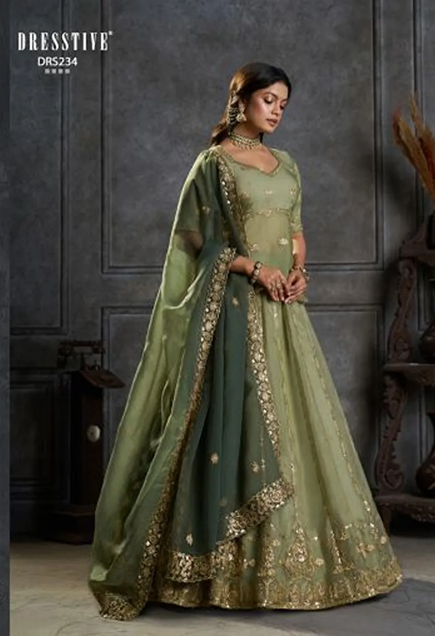 Dresstive Saanjh Organza Embroidered Designer Lehenga Choli Catalog — Lehenga, Arya Designs wholesale from Surat — Photo 2