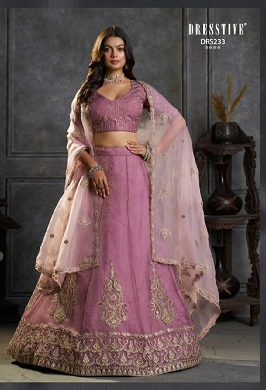 Dresstive Saanjh Organza Embroidered Designer Lehenga Choli Catalog — Lehenga, Arya Designs wholesale from Surat — Photo 4