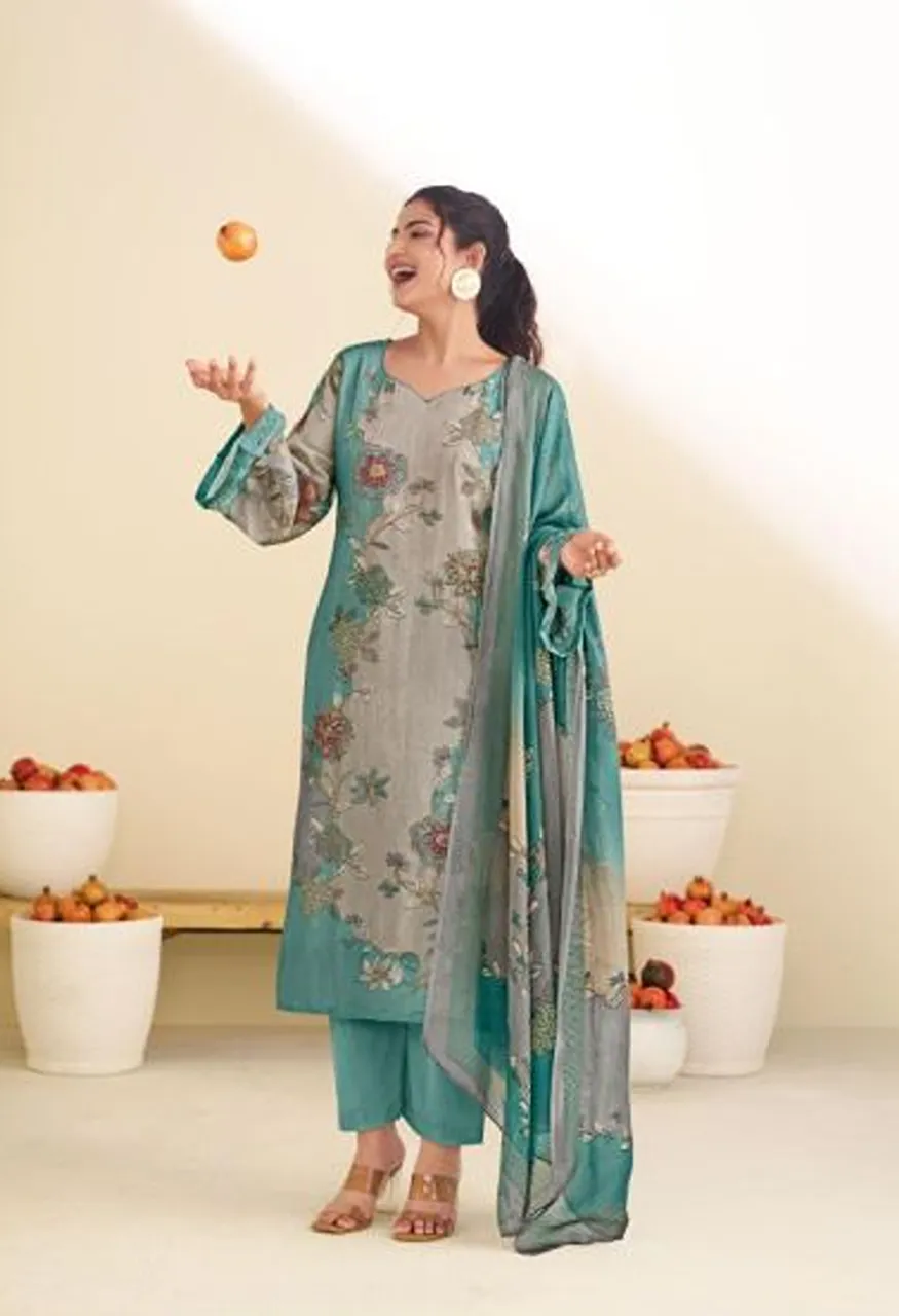 Glossy Simar 8196 A to D Viscose Pashmina Digital Print Hand Work Salwar Suit — Wholesale Salwar Suits, Glossy wholesale from Surat — view 4