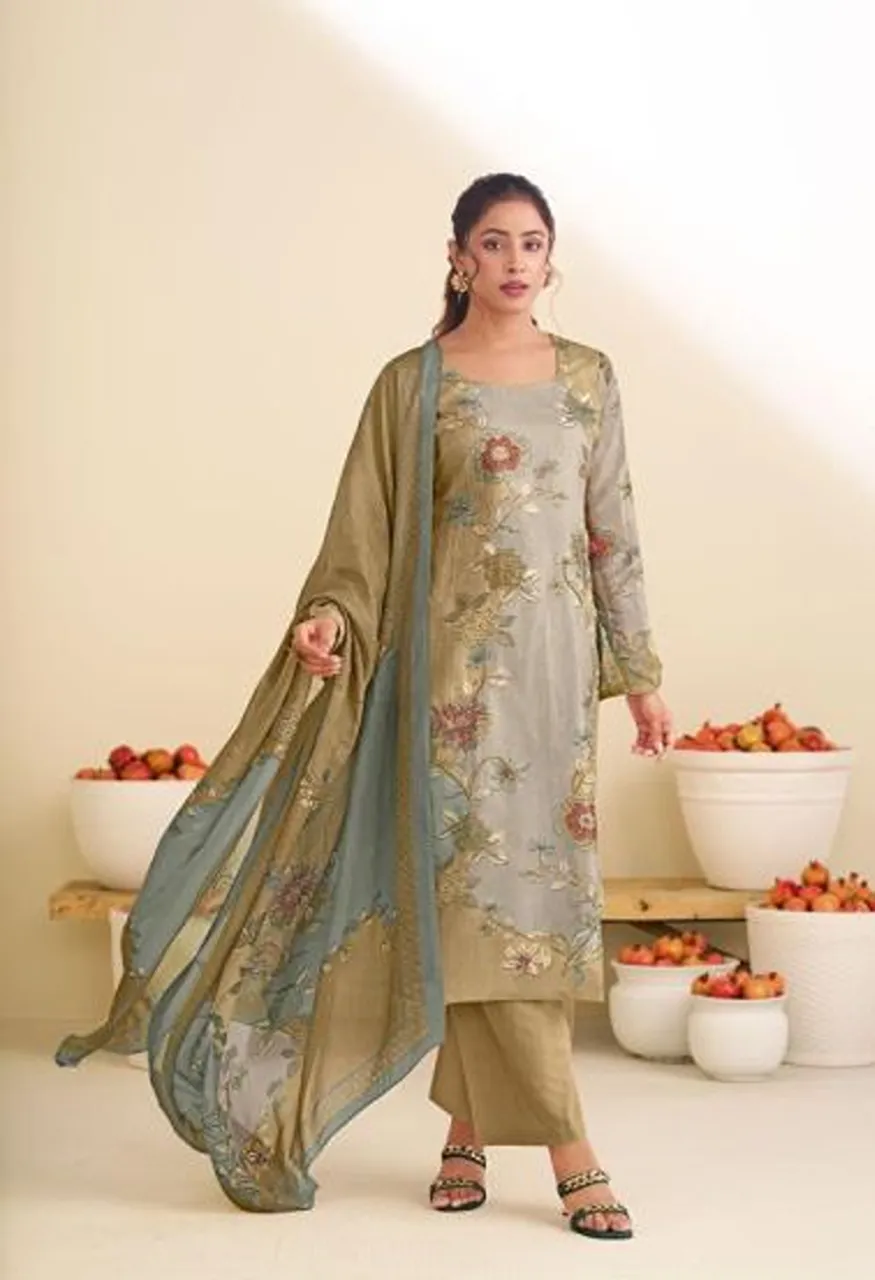 Glossy Simar 8196 A to D Viscose Pashmina Digital Print Hand Work Salwar Suit — Wholesale Salwar Suits, Glossy wholesale from Surat — view 3