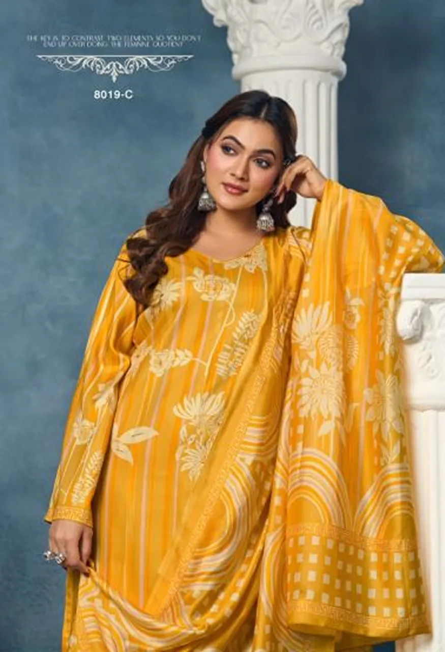 Glossy Simar Avantika Viscose Pashmina Digital Print Embroidered Salwar Kameez Catalog