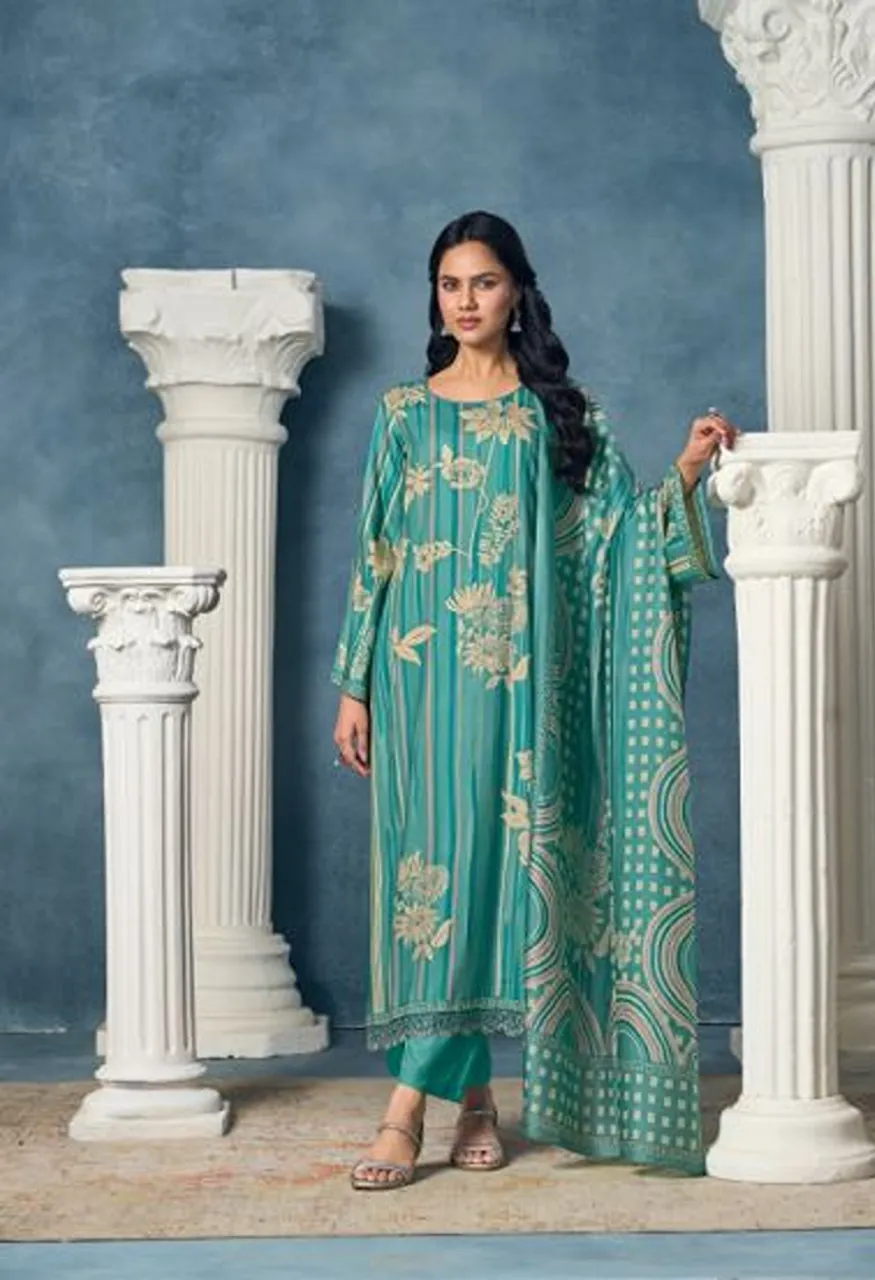 Glossy Simar Avantika Viscose Pashmina Digital Print Embroidered Salwar Kameez Catalog — Wholesale Salwar Suits, Glossy wholesale from Surat — view 4