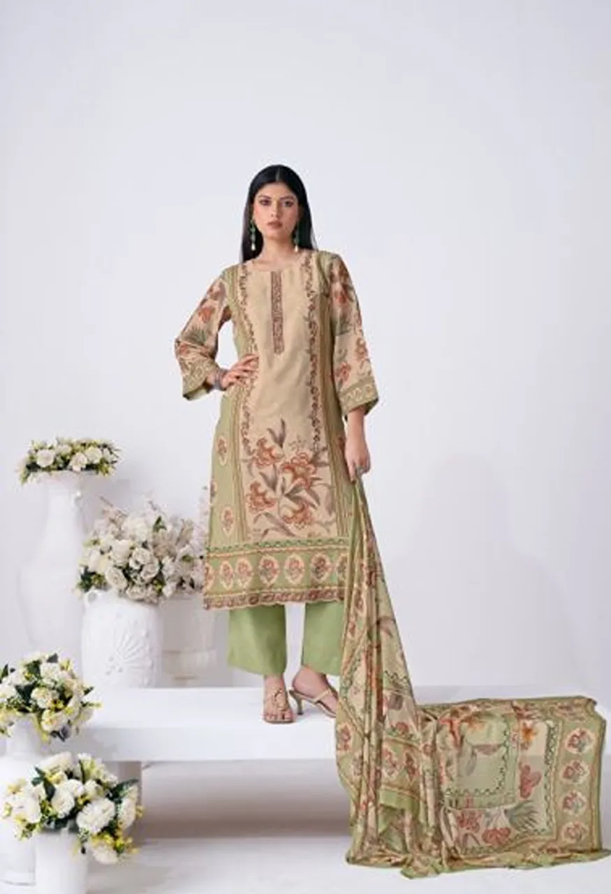 Glossy Simar Florika Viscose Pashmina Digital Print Embroidered Salwar Kameez Catalog
