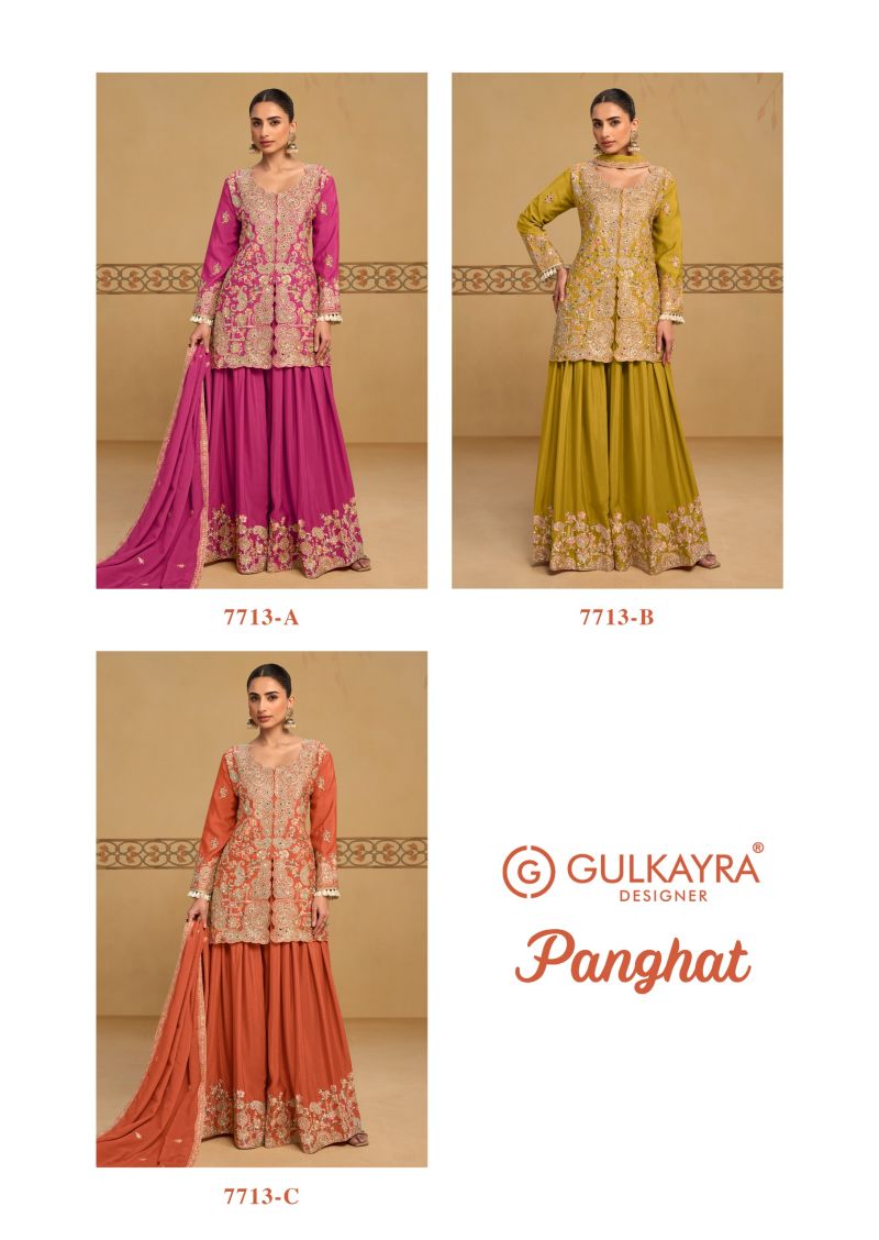 Gulkayra Panghat Real Chinon Embroidered Designer Salwar Kameez Catalog — Wholesale Salwar Suits, Gulkayra wholesale from Surat — Photo 4