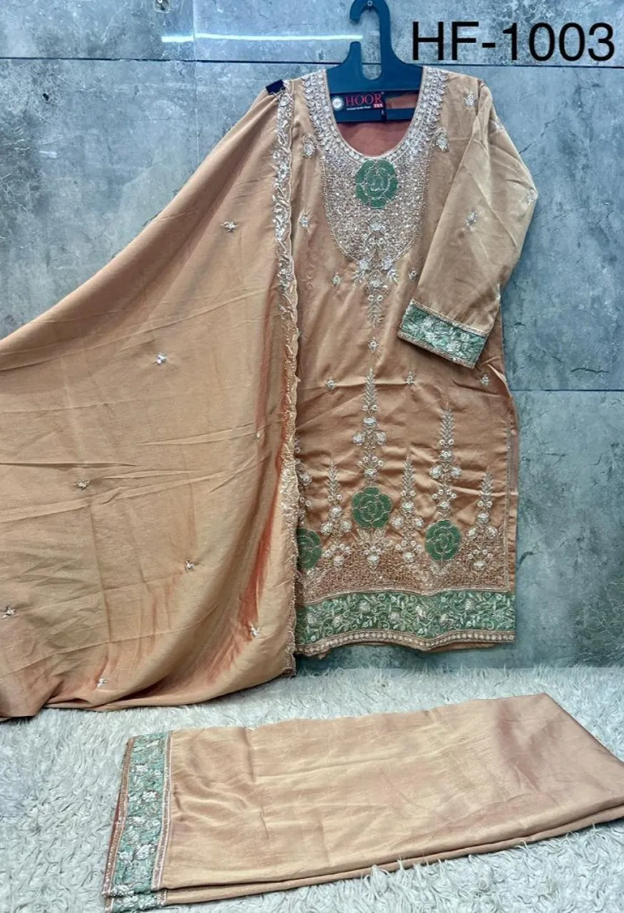 Hoor Tex 1003 A To D Pakistani Shimmer Embroidered Salwar Kameez Collection — Wholesale Salwar Suits, hoor Tex wholesale from Surat — Photo 7