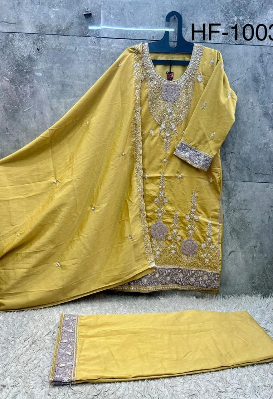Hoor Tex 1003 A To D Pakistani Shimmer Embroidered Salwar Kameez Collection — Wholesale Salwar Suits, hoor Tex wholesale from Surat — Photo 4