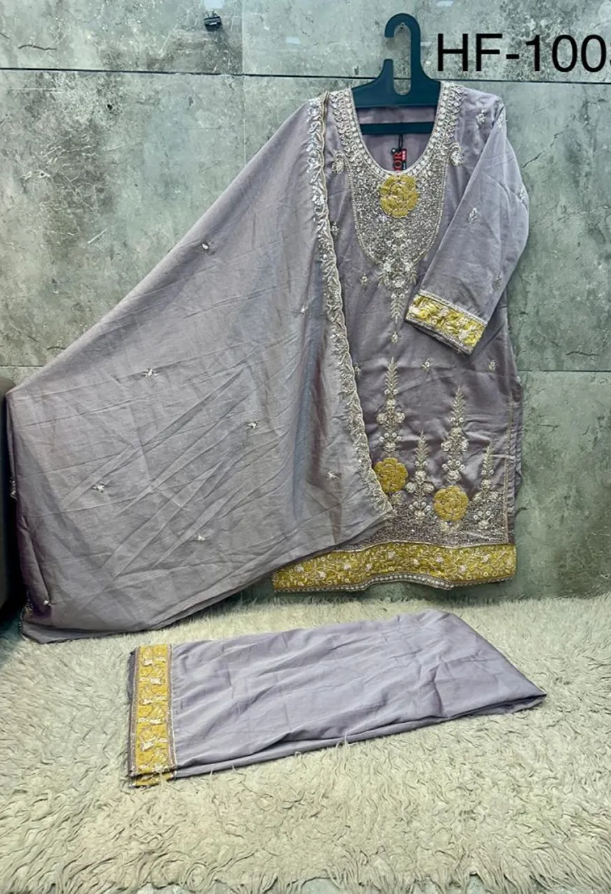 Hoor Tex 1003 A To D Pakistani Shimmer Embroidered Salwar Kameez Collection — Wholesale Salwar Suits, hoor Tex wholesale from Surat — Photo 3