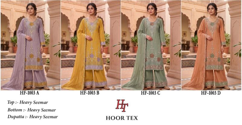 Hoor Tex 1003 A To D Pakistani Shimmer Embroidered Salwar Kameez Collection — Wholesale Salwar Suits, hoor Tex wholesale from Surat — Photo 8