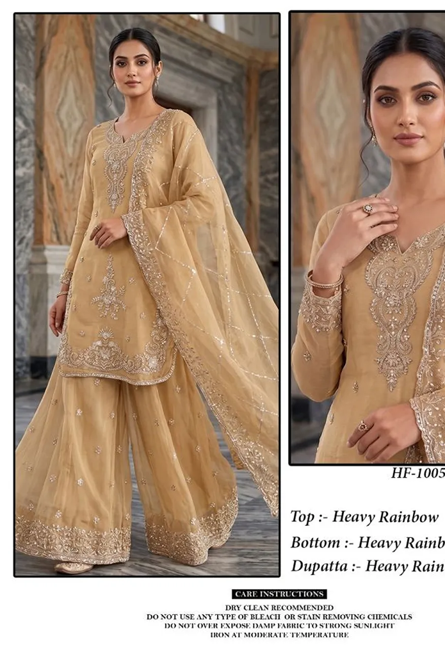 Hoor Tex 1005 A To D Rainbow Embroidered Designer Salwar Kameez — Wholesale Salwar Suits wholesale from Surat — Photo 6