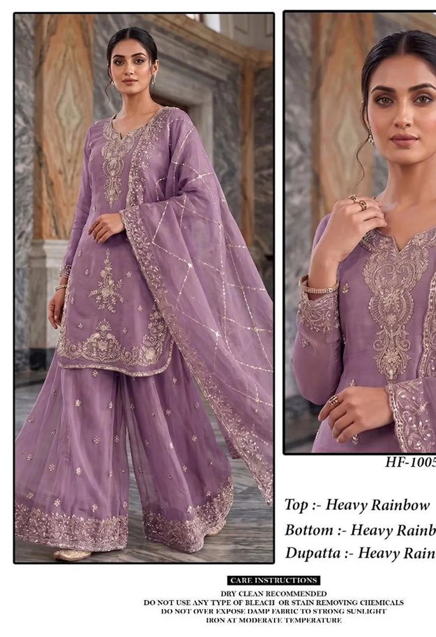 Hoor Tex 1005 A To D Rainbow Embroidered Designer Salwar Kameez
