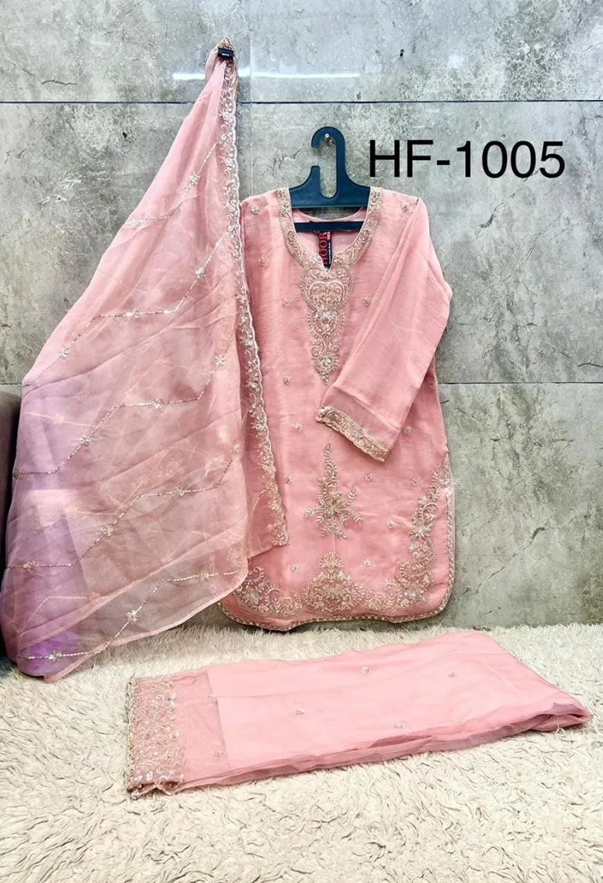 Hoor Tex 1005 A To D Rainbow Embroidered Designer Salwar Kameez — Wholesale Salwar Suits wholesale from Surat — Photo 3