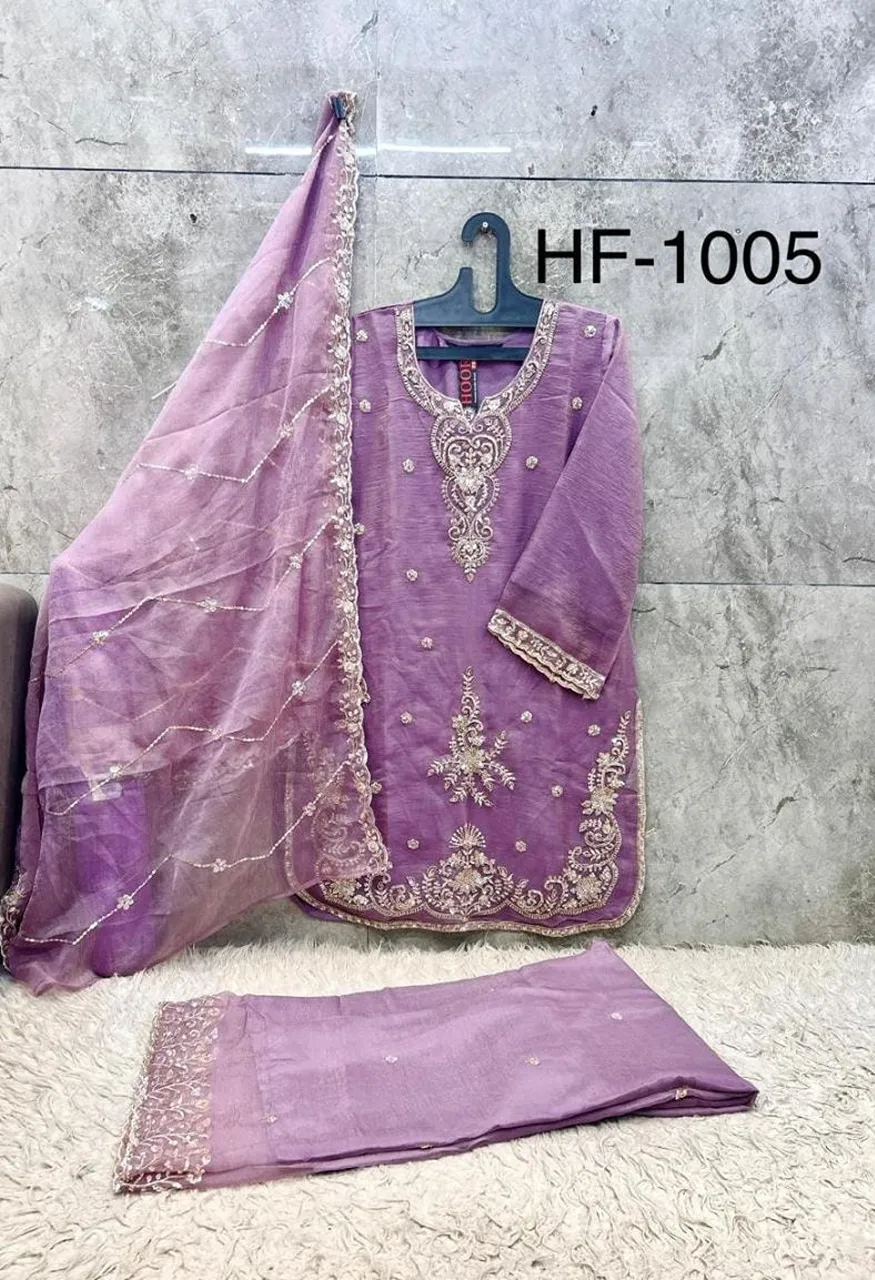 Hoor Tex 1005 A To D Rainbow Embroidered Designer Salwar Kameez — Wholesale Salwar Suits wholesale from Surat — Photo 8