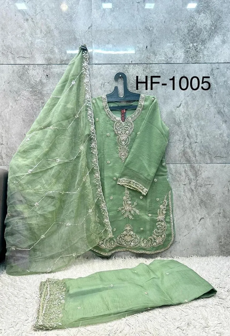 Hoor Tex 1005 A To D Rainbow Embroidered Designer Salwar Kameez — Wholesale Salwar Suits wholesale from Surat — Photo 5