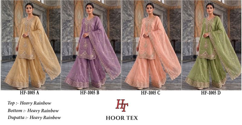 Hoor Tex 1005 A To D Rainbow Embroidered Designer Salwar Kameez — Wholesale Salwar Suits wholesale from Surat — Photo 9