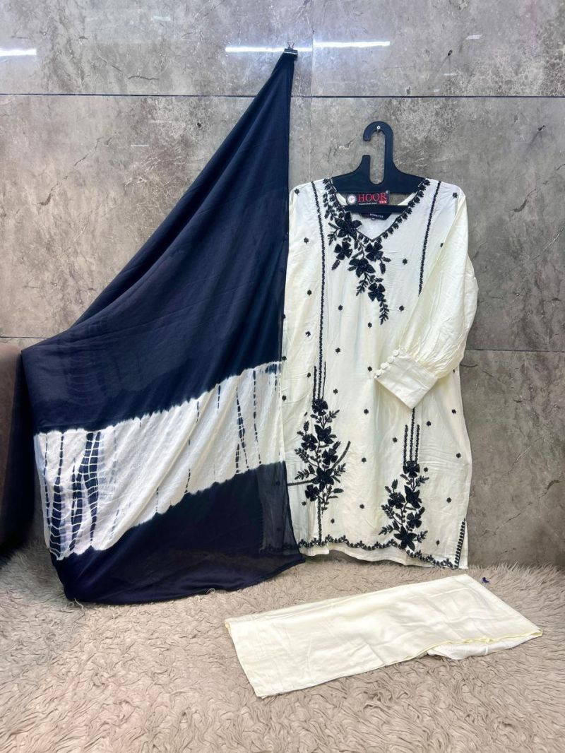 Hoor Tex 981 A To D Rayon Satin Embroidered Designer Salwar Kameez Catalog — Wholesale Pakistani Suits, hoor Tex wholesale from Surat — Photo 5