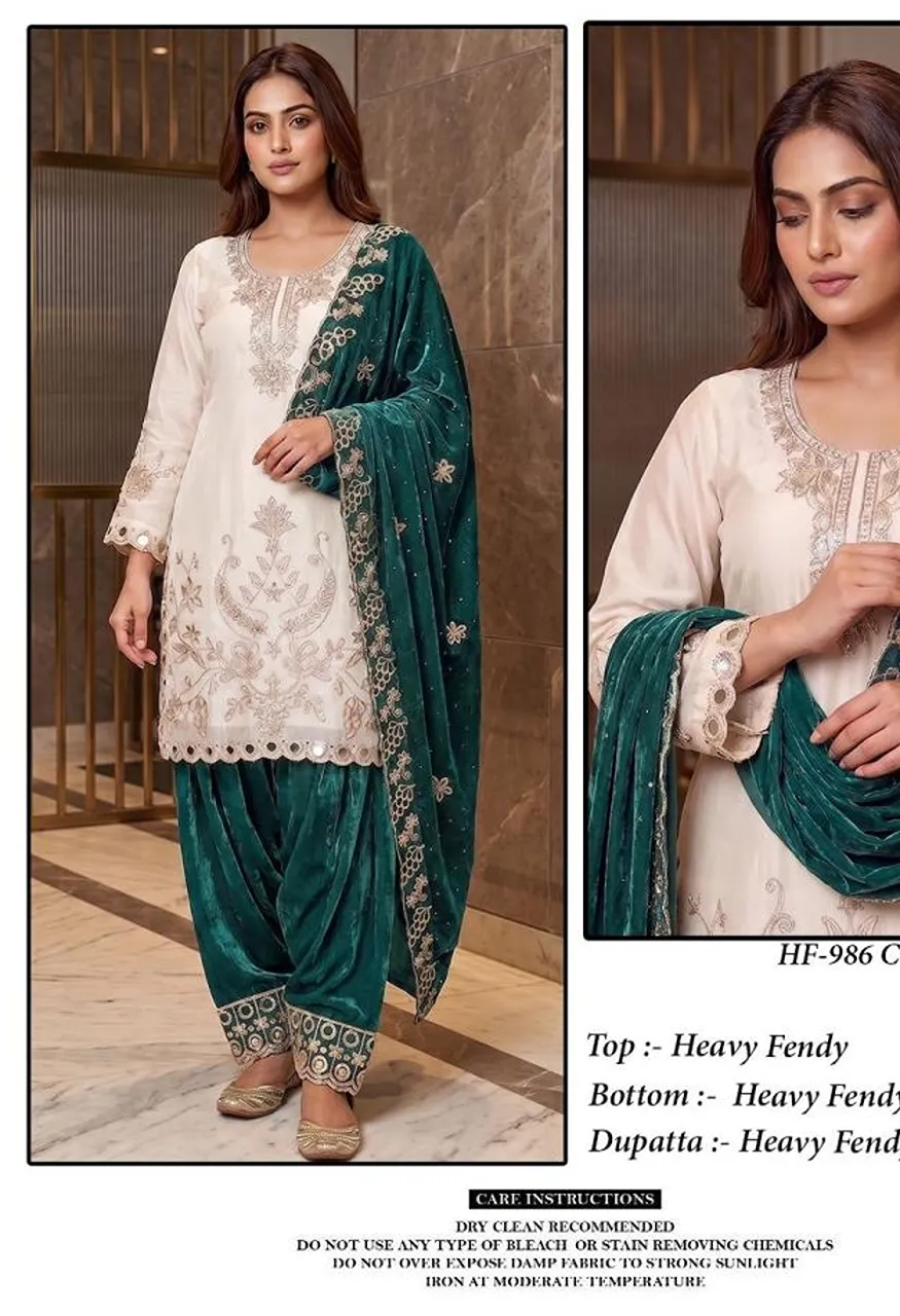 Hoor Tex 986 A To D Fandy Embroidered Designer Salwar Kameez Catalog