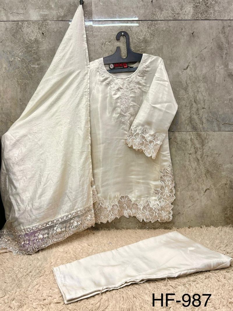 Hoor Tex 987 A To D Roman Glass Silk Embroidered Designer Salwar Kameez Catalog — Wholesale Salwar Suits, hoor Tex wholesale from Surat — Photo 8