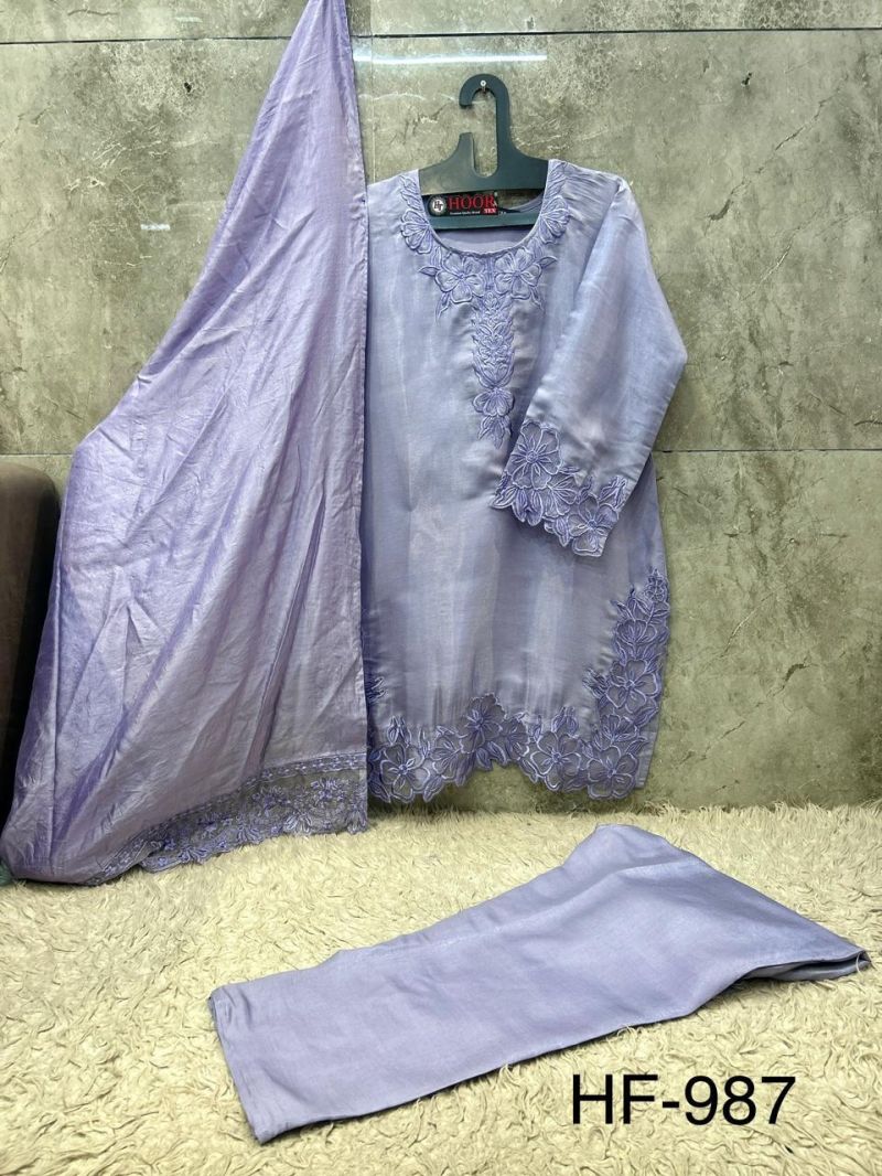 Hoor Tex 987 A To D Roman Glass Silk Embroidered Designer Salwar Kameez Catalog — Wholesale Salwar Suits, hoor Tex wholesale from Surat — Photo 7