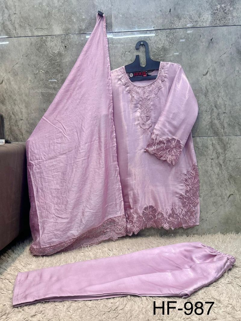 Hoor Tex 987 A To D Roman Glass Silk Embroidered Designer Salwar Kameez Catalog — Wholesale Salwar Suits, hoor Tex wholesale from Surat — Photo 6
