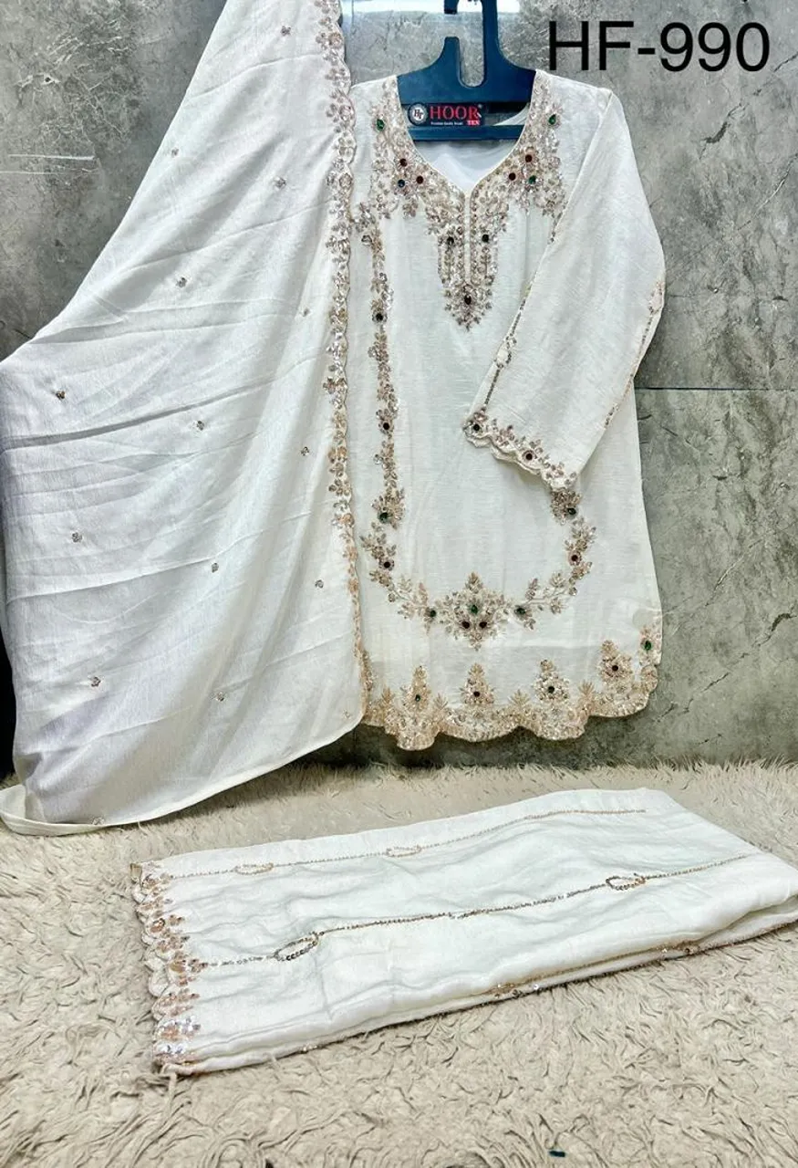 Hoor Tex 990 A To D Pakistani Crunchy Crush Embroidered Salwar Kameez Catalog — Wholesale Salwar Suits, hoor Tex wholesale from Surat — Photo 3