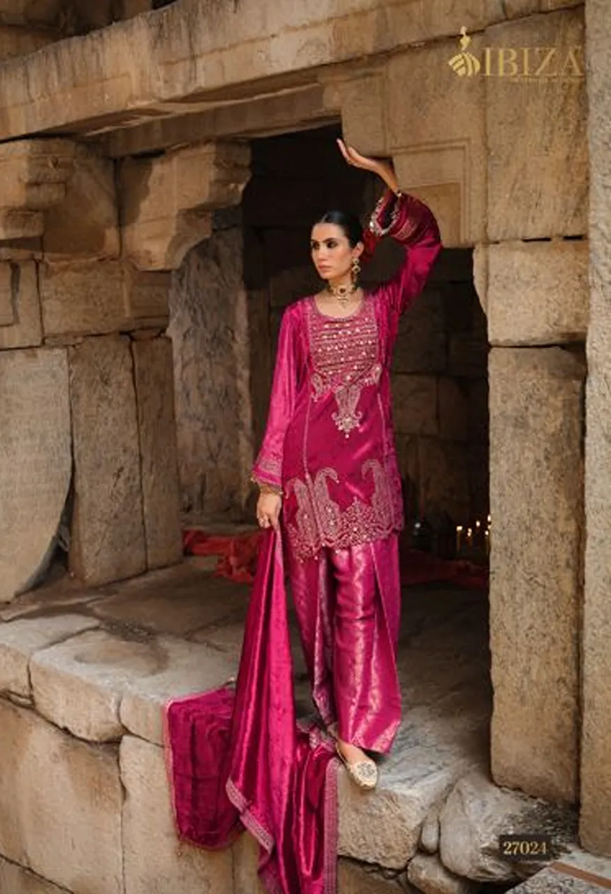 Ibiza Goonj Viscose Velvet Embroidered Designer Salwar Kameez Collection — Wholesale Dress Material, Ibiza wholesale from Surat — Photo 6