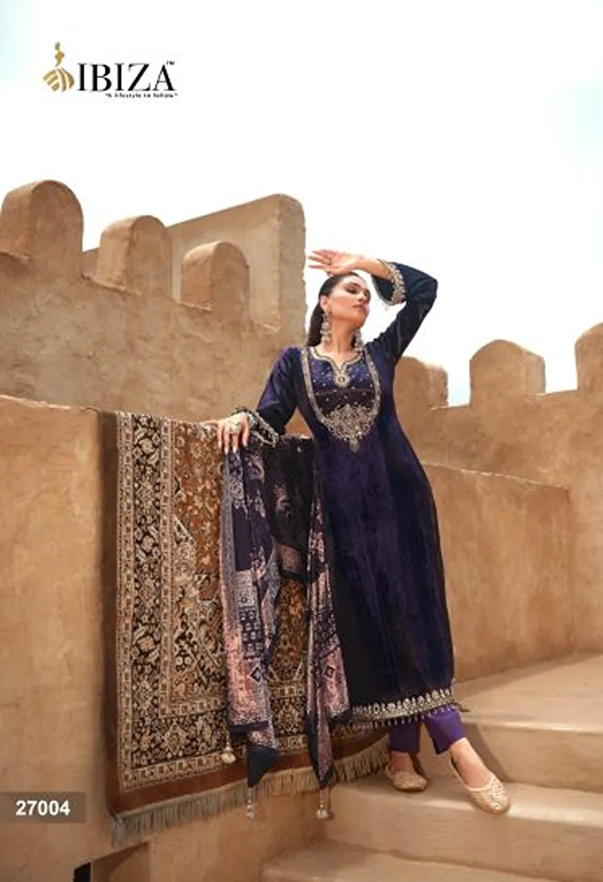 Ibiza Mehran Viscose Velvet Beads Work Designer Salwar Kameez Catalog — Wholesale Salwar Suits, Ibiza wholesale from Surat — Photo 2