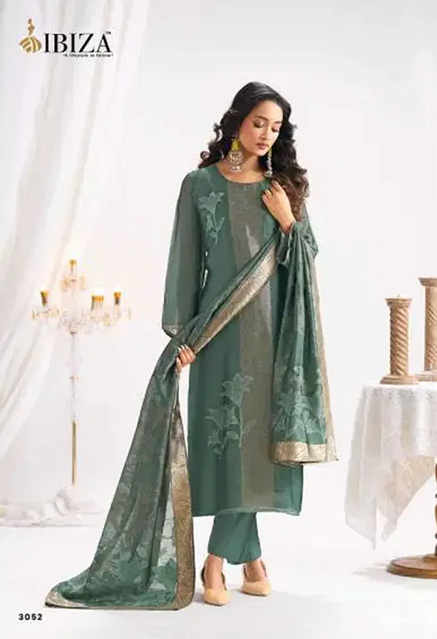 Ibiza Safina Banglory Silk Jacquard Hand Work Designer Salwar Kameez Catalog — Wholesale Salwar Suits, Ibiza wholesale from Surat — view 2