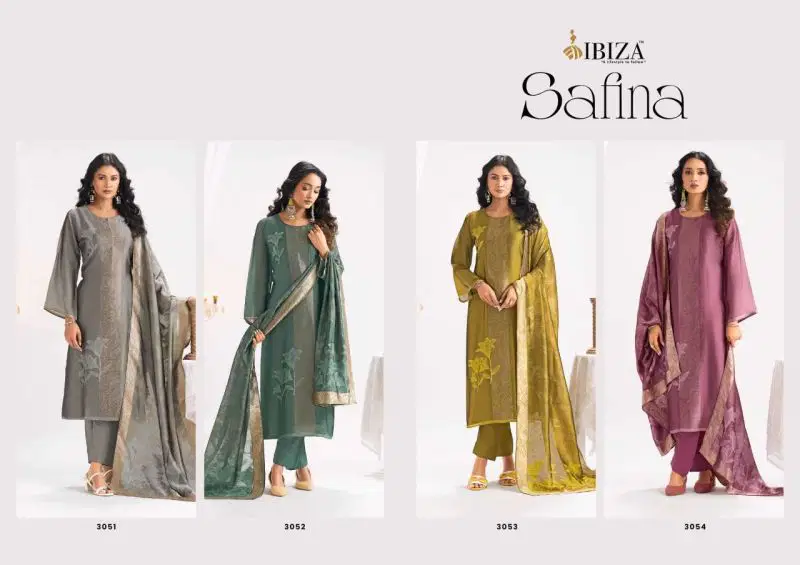 Ibiza Safina Banglory Silk Jacquard Hand Work Designer Salwar Kameez Catalog — Wholesale Salwar Suits, Ibiza wholesale from Surat — view 5