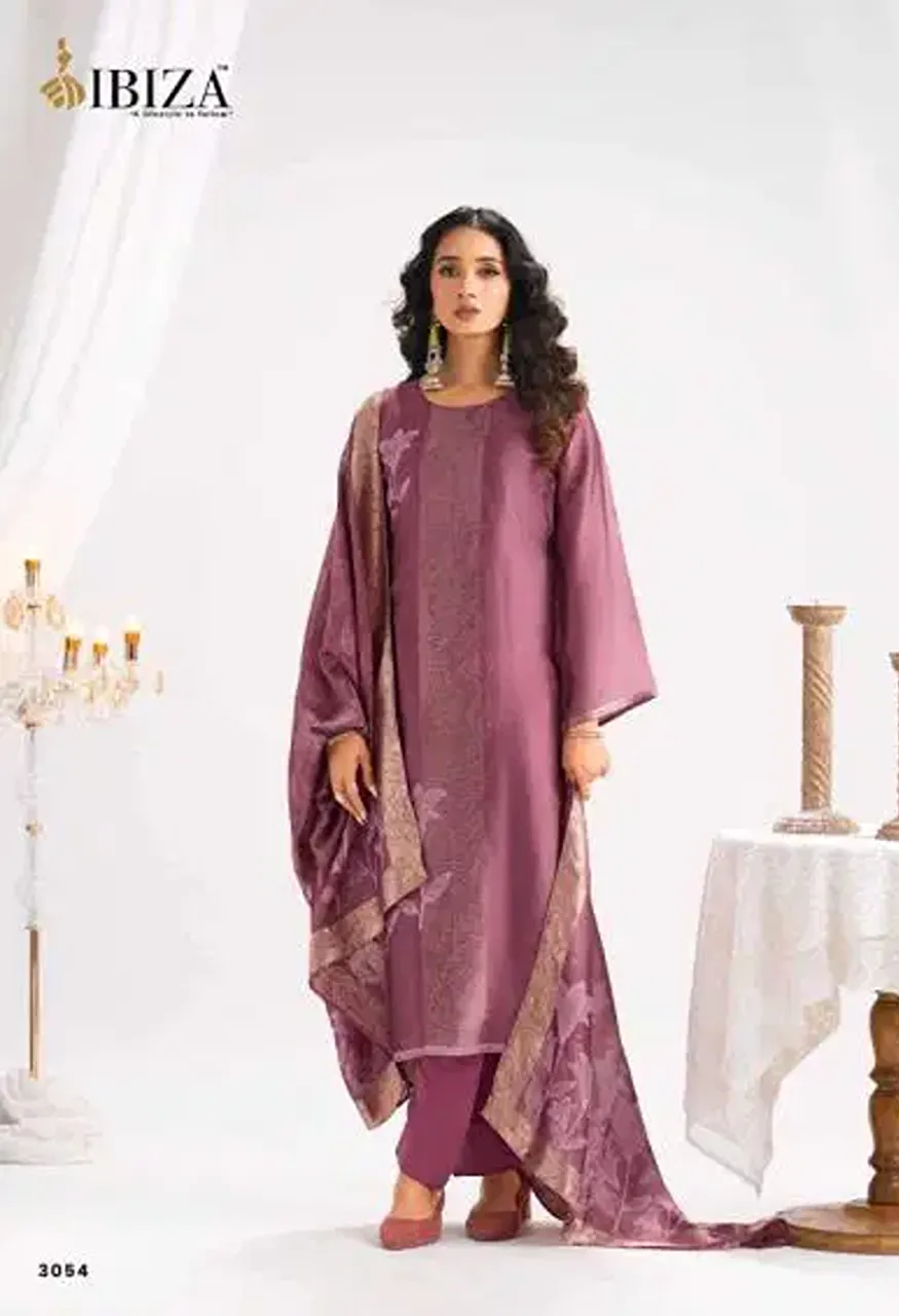Ibiza Safina Banglory Silk Jacquard Hand Work Designer Salwar Kameez Catalog