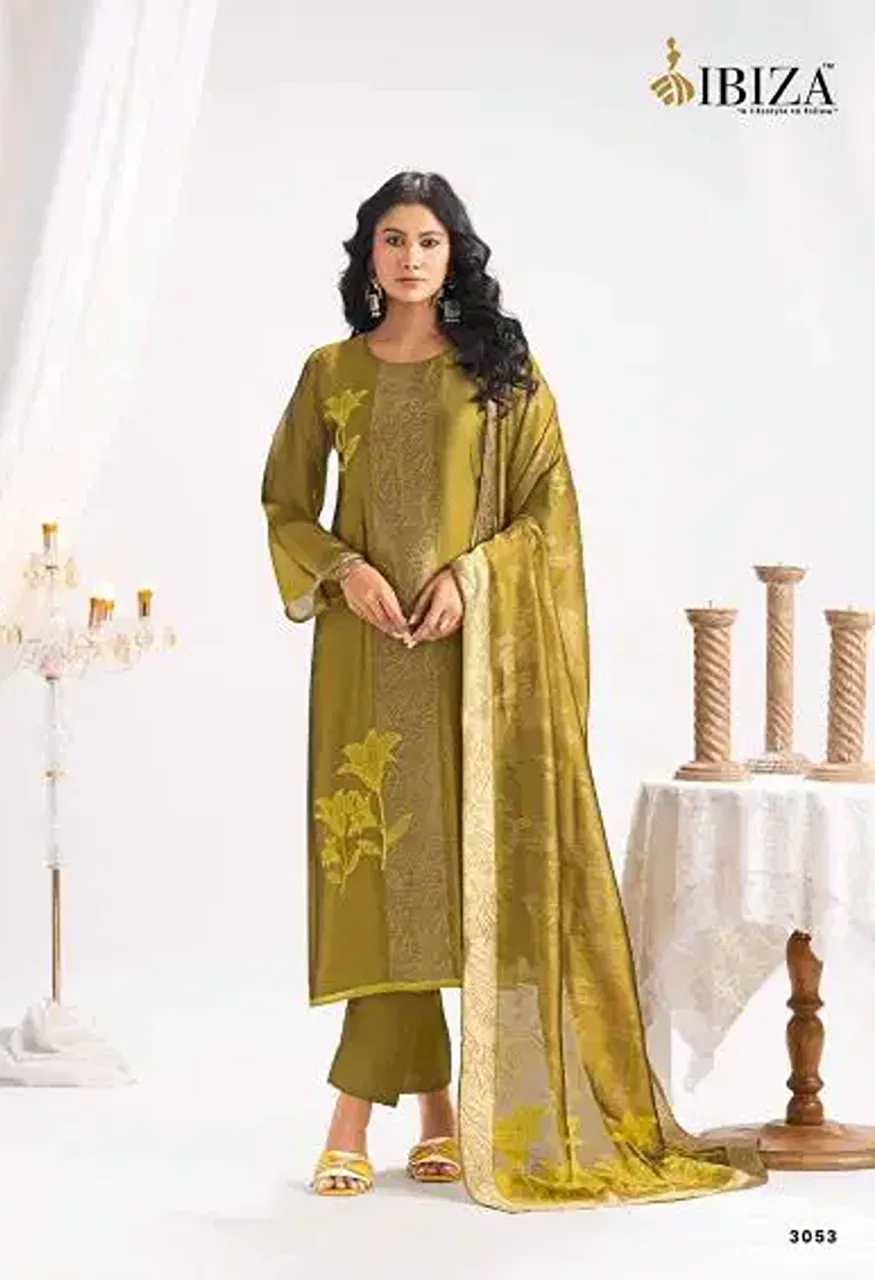 Ibiza Safina Banglory Silk Jacquard Hand Work Designer Salwar Kameez Catalog — Wholesale Salwar Suits, Ibiza wholesale from Surat — view 4