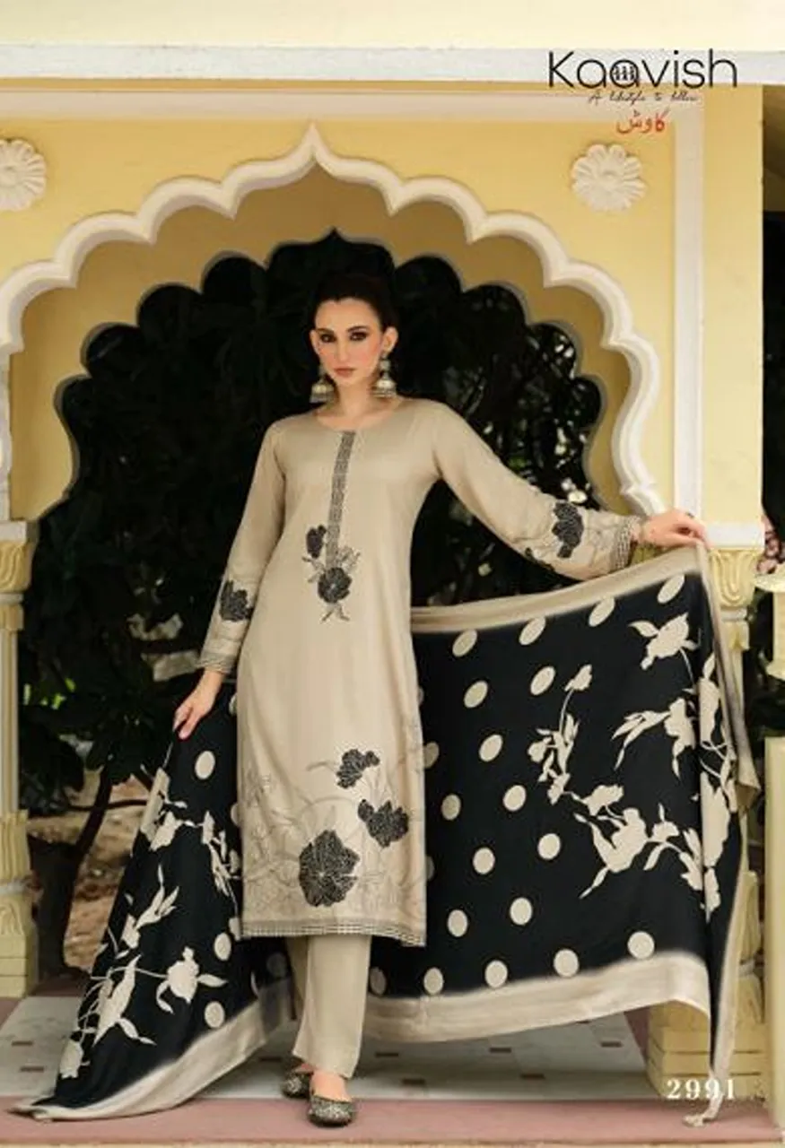 Kaavish Gulfizaa Viscose Pashmina Digital Print Embroidered Salwar Kameez Catalog — Wholesale Salwar Suits, Kaavish wholesale from Surat — view 2