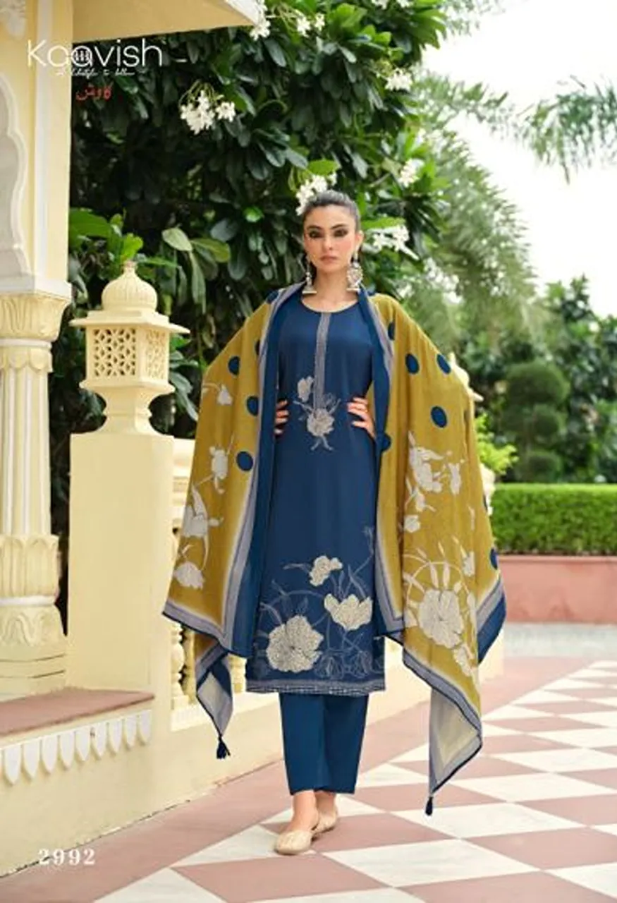 Kaavish Gulfizaa Viscose Pashmina Digital Print Embroidered Salwar Kameez Catalog — Wholesale Salwar Suits, Kaavish wholesale from Surat — view 3