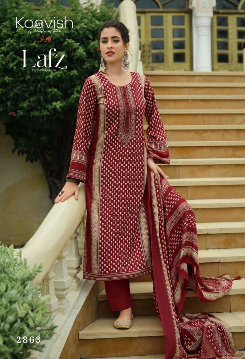 Kaavish Lafz Viscose Pashmina Digital Print Embroidered Salwar Kameez Catalog — Wholesale Salwar Suits, Kaavish wholesale from Surat — Photo 2