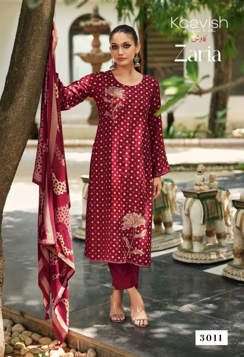 Kaavish Zaria Viscose Pashmina Digital Print Embroidered Salwar Kameez Catalog