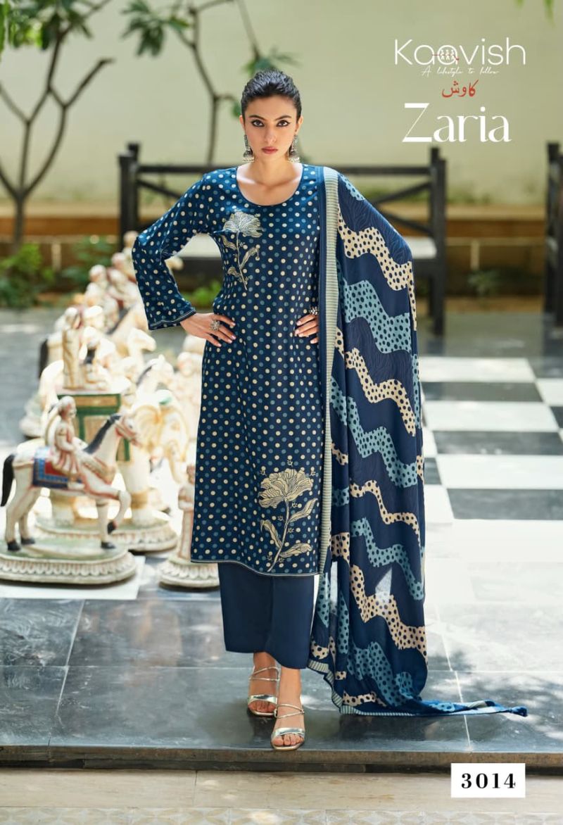 Kaavish Zaria Viscose Pashmina Digital Print Embroidered Salwar Kameez Catalog — Wholesale Salwar Suits, Kaavish wholesale from Surat — view 4