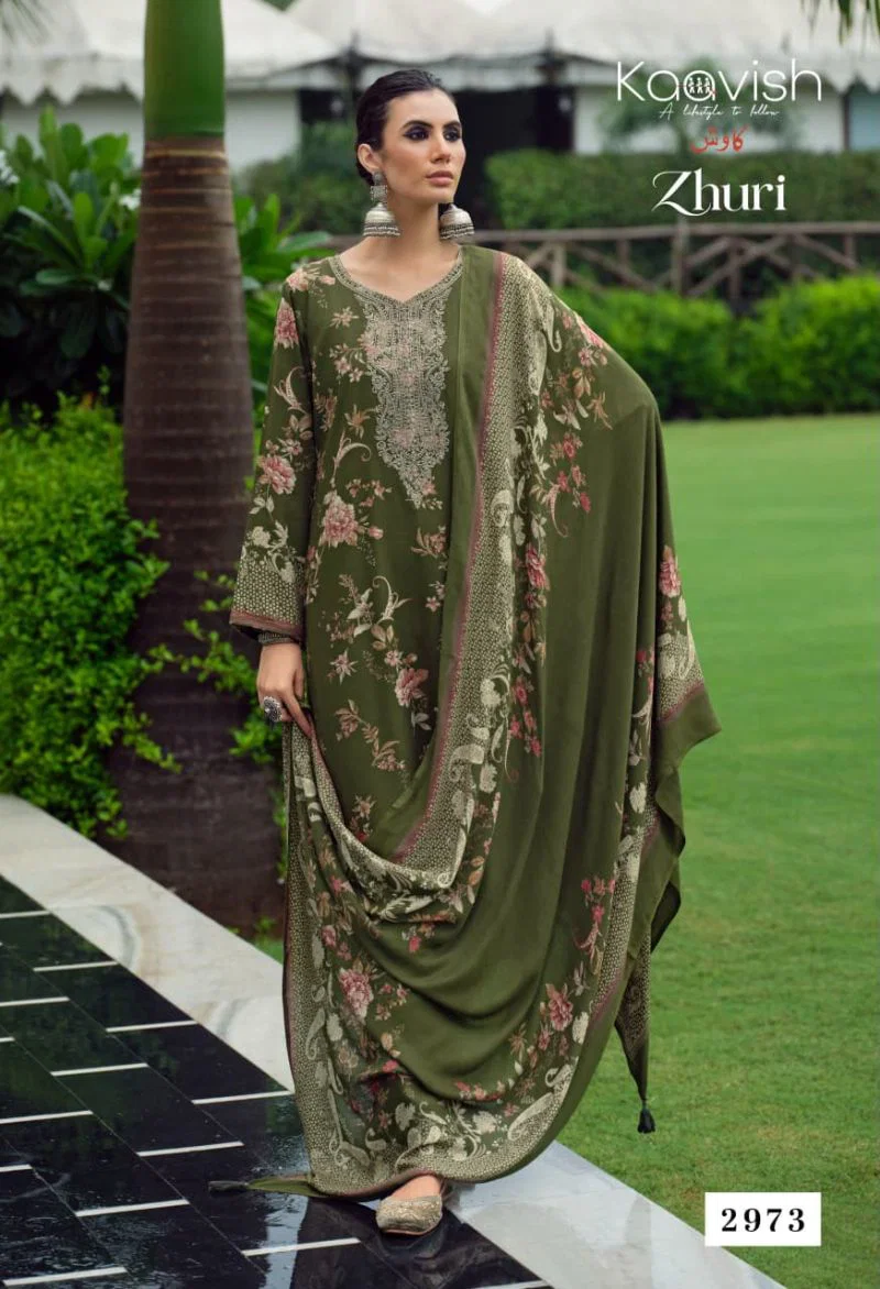 Kaavish Zhuri Viscose Pashmina Digital Print Embroidered Salwar Kameez Catalog