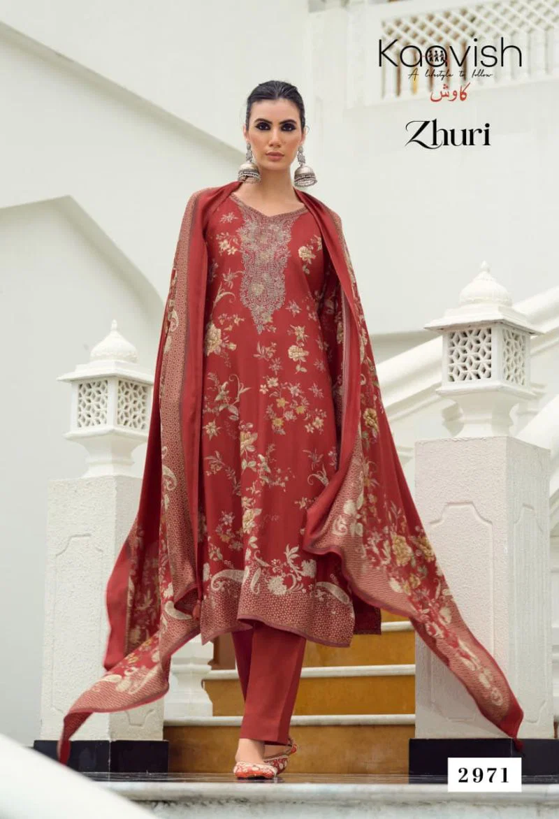 Kaavish Zhuri Viscose Pashmina Digital Print Embroidered Salwar Kameez Catalog — Wholesale Salwar Suits, Kaavish wholesale from Surat — view 3
