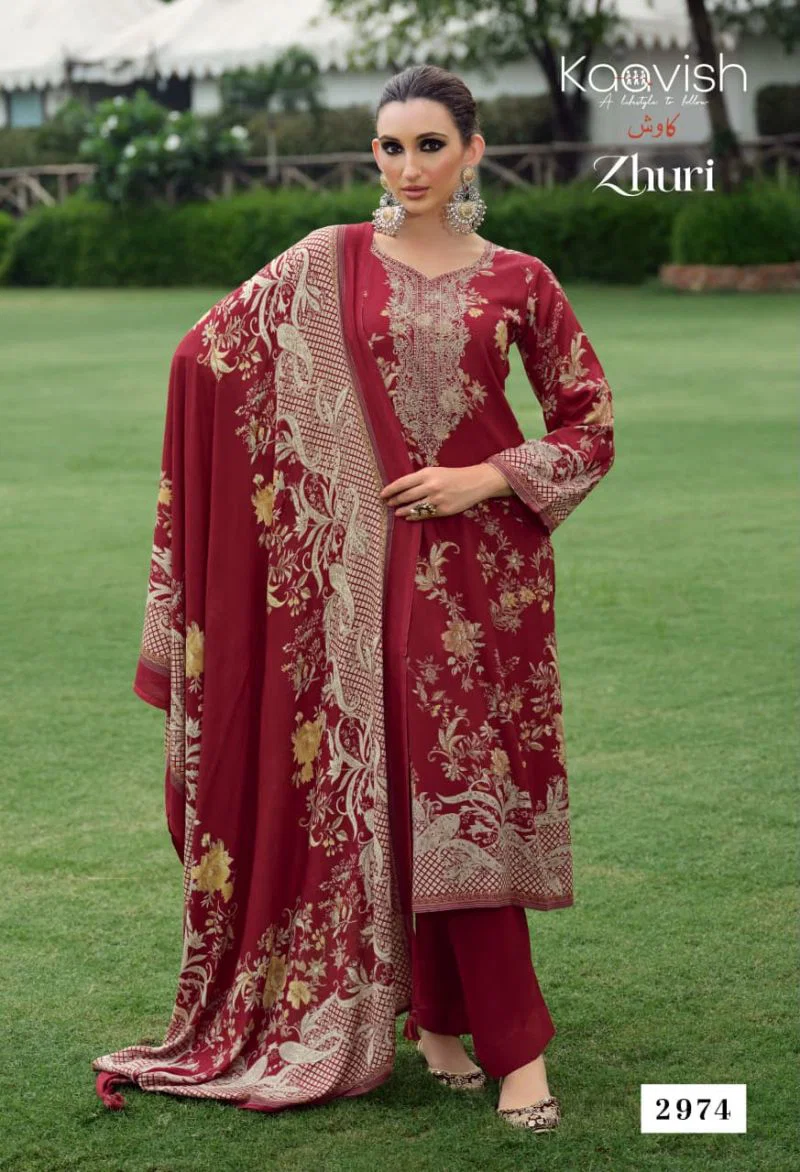 Kaavish Zhuri Viscose Pashmina Digital Print Embroidered Salwar Kameez Catalog — Wholesale Salwar Suits, Kaavish wholesale from Surat — view 2